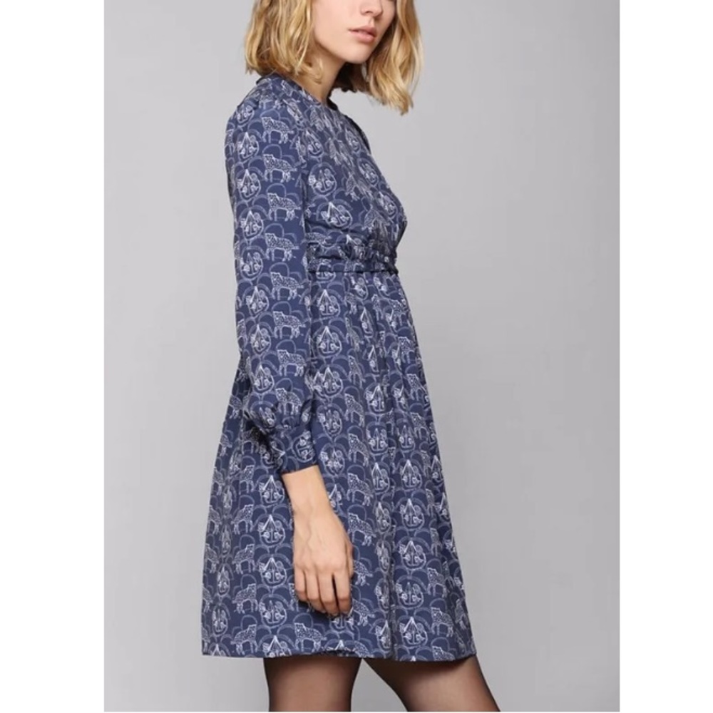 Women's Navy Printed Mini Dress